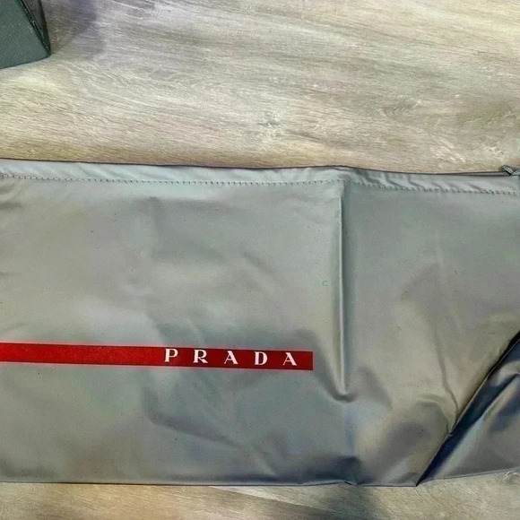 AUTH PRADA AMERICAS CUP SNEAKERS SHOES 4E2816 BLACK LEATHER US 8.5 - Picture 8 of 13